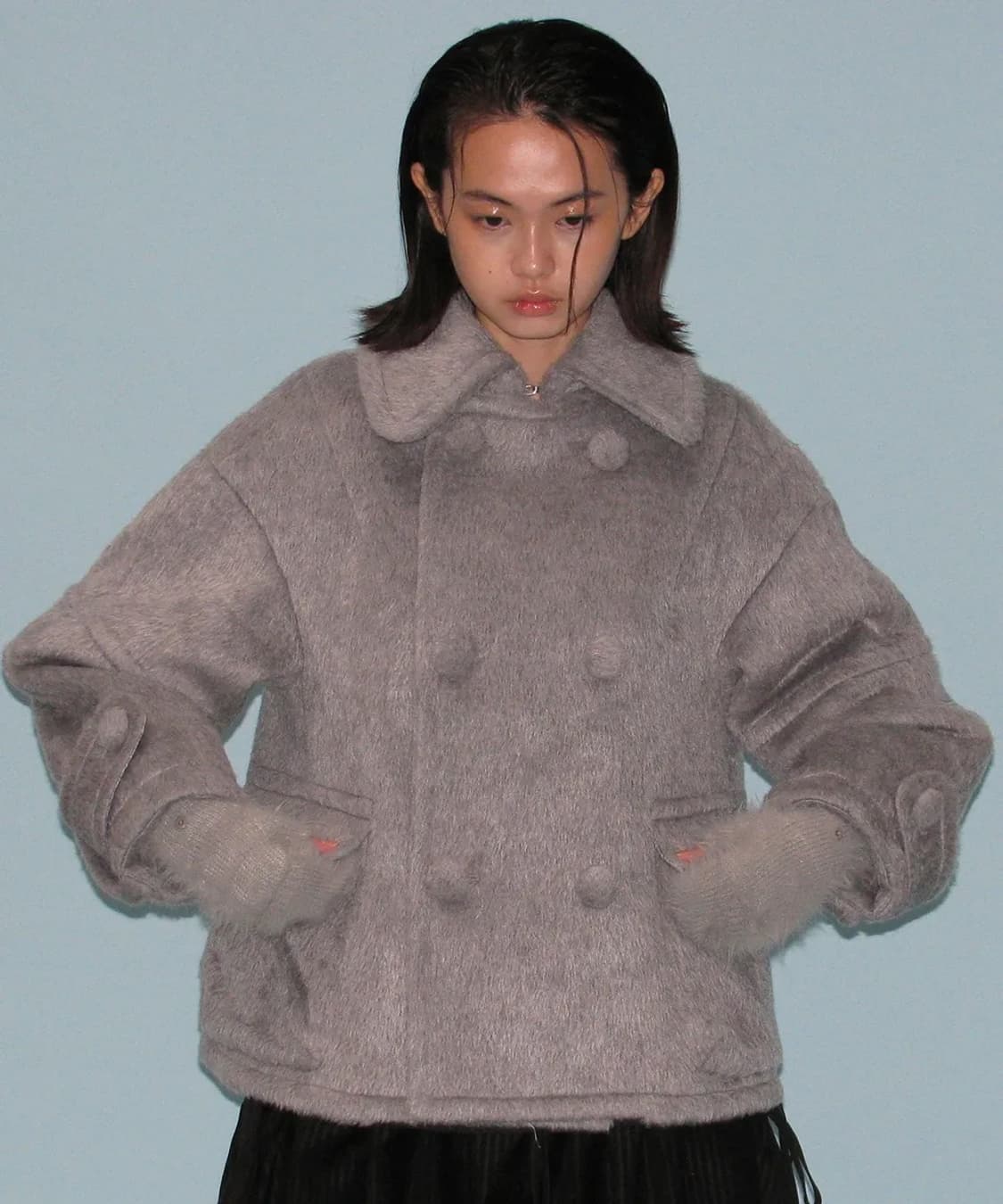 타입서비스 코트Double Breasted Half Coat [Gray] 상품이미지1
