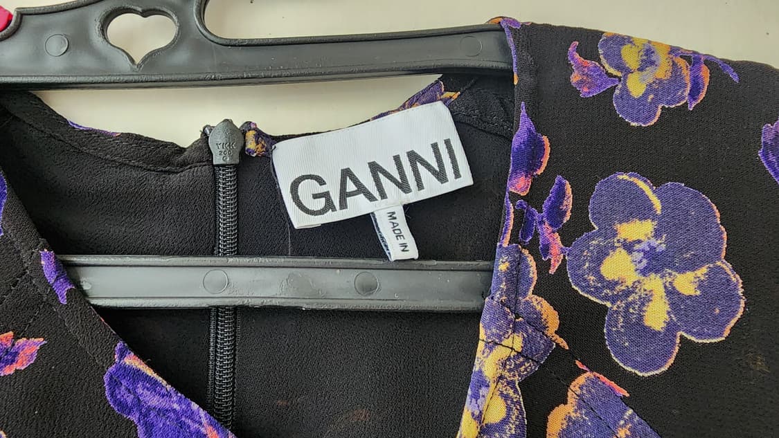 가니 Ganni 플라워 벌룬 소매 원피스 상품이미지6