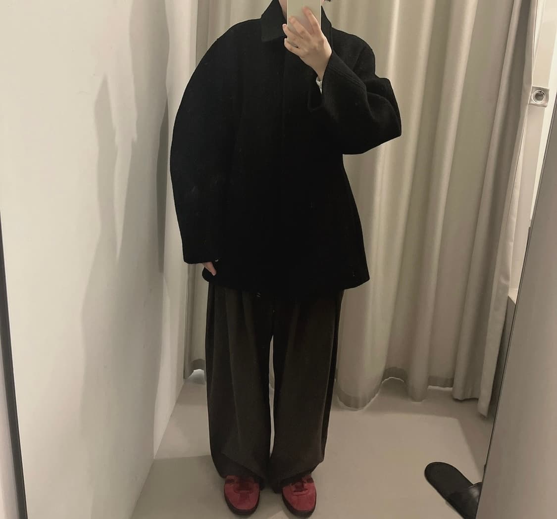 아모멘토 아워글라스코트/ Hourglass Half Coat, Black 상품이미지3