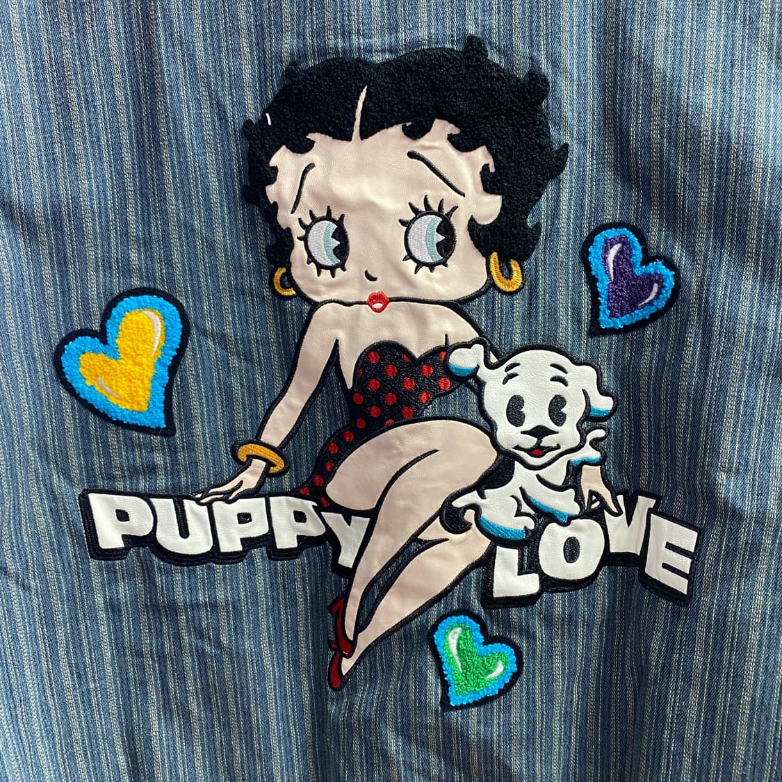 빈티지 베티붑 패치 데님 바시티 자켓 B3631 상품이미지6