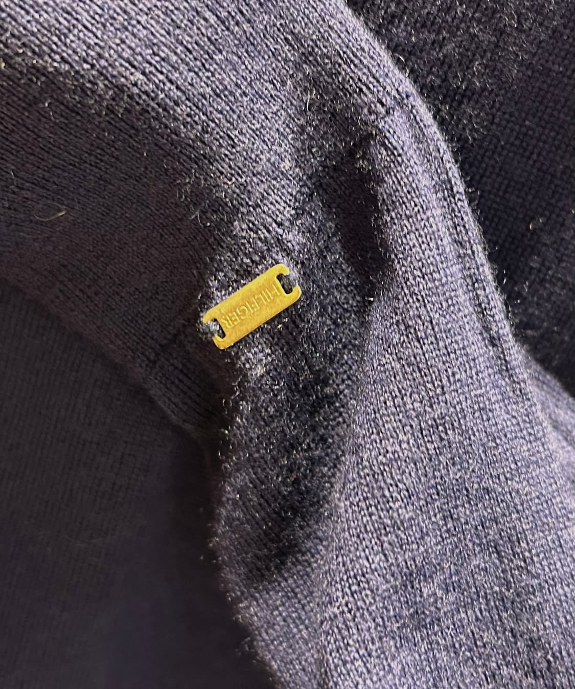 [S] 타미힐피거 럭셔리 울 배색 카라 니트 (Navy) 상품이미지3