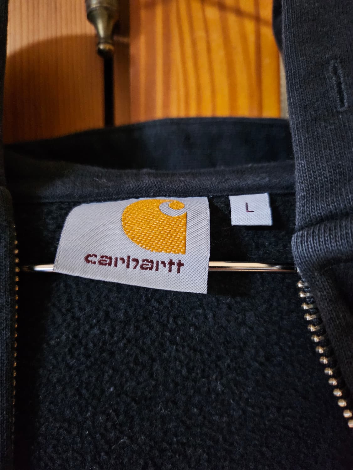 칼하트 기모 후드집업 블랙 L 상품이미지3