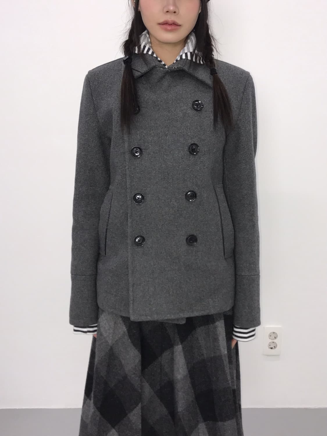 Jpn Gray Wool-Nylon Blend Peacoat 상품이미지2