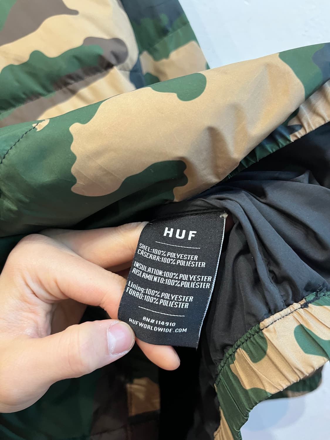 HUF 허프 카모플라쥬 아노락 패딩 L 상품이미지8