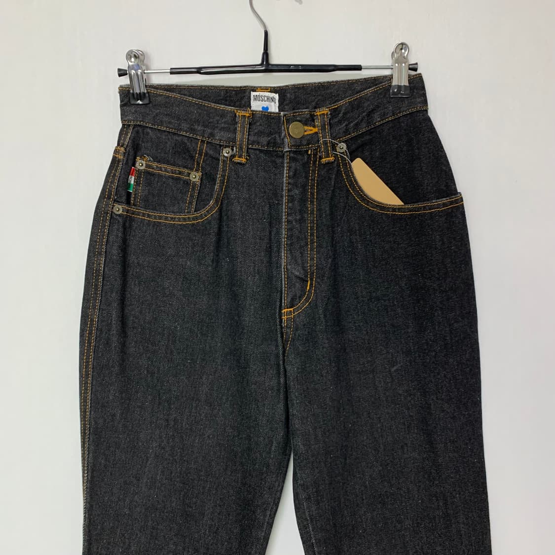 모스키노 빈티지 블랙 데님 흑청 스키니 하이웨스트 팬츠 24인치 청바지 상품이미지2