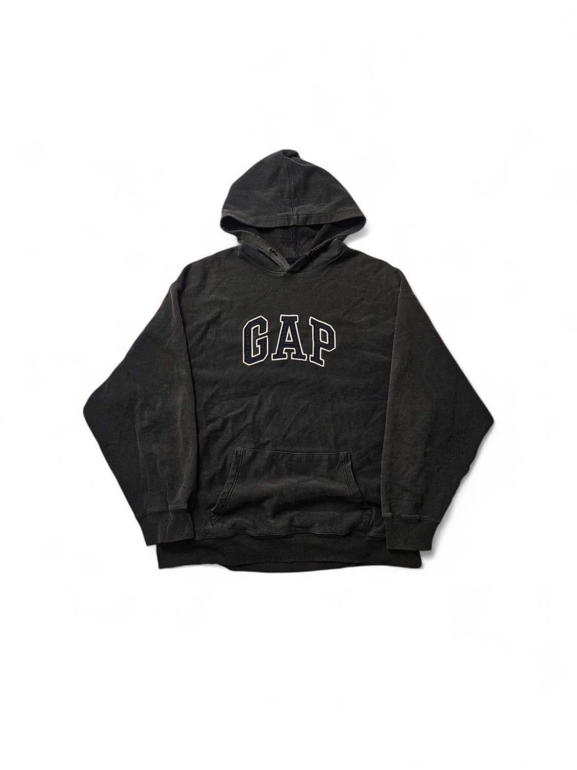 1990's 올드 갭 GAP 리버스위브 하드페이딩 디스트레스드 후드 L 상품이미지2