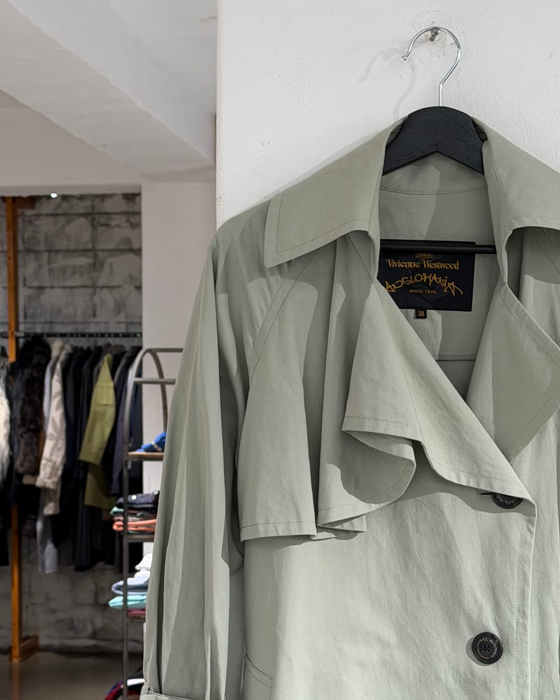 비비안웨스트우드 그린 싱글 트렌치코트  상품이미지2
