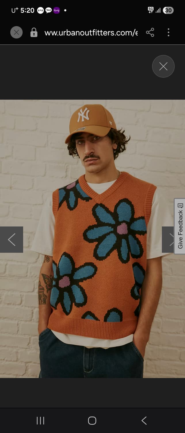 M) OBEY 오베이 플로랄 니트 베스트 (조끼) 팝니다 상품이미지6