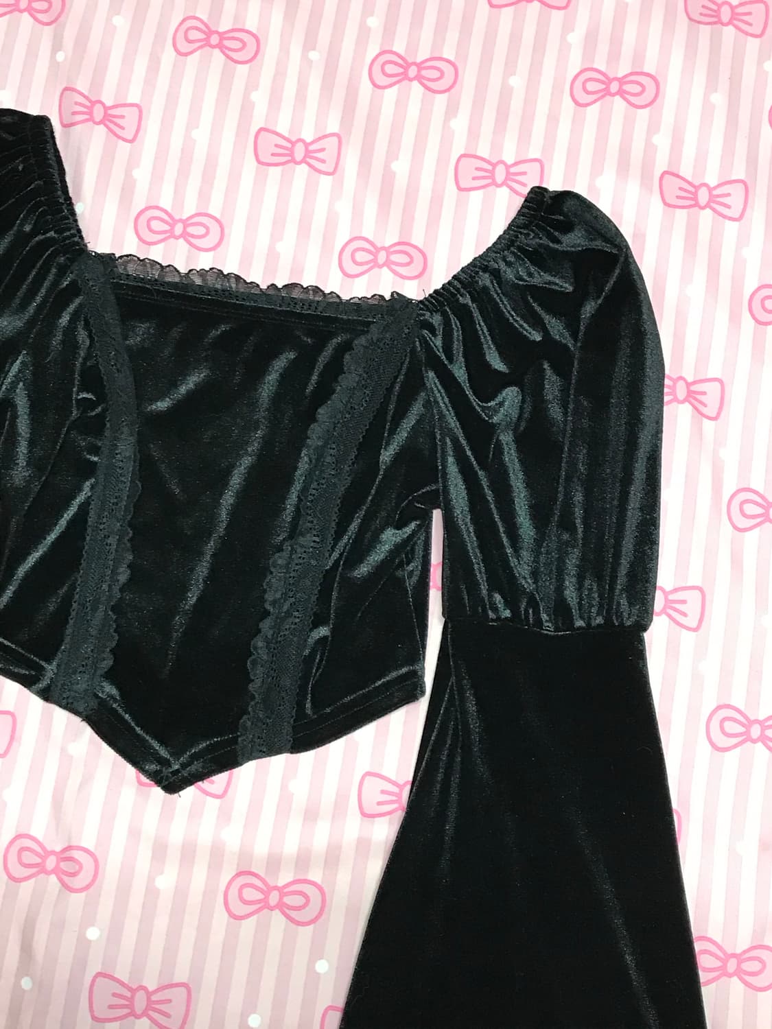 고스로리 고딧 크롭 스웨이드 레이스 상품이미지3