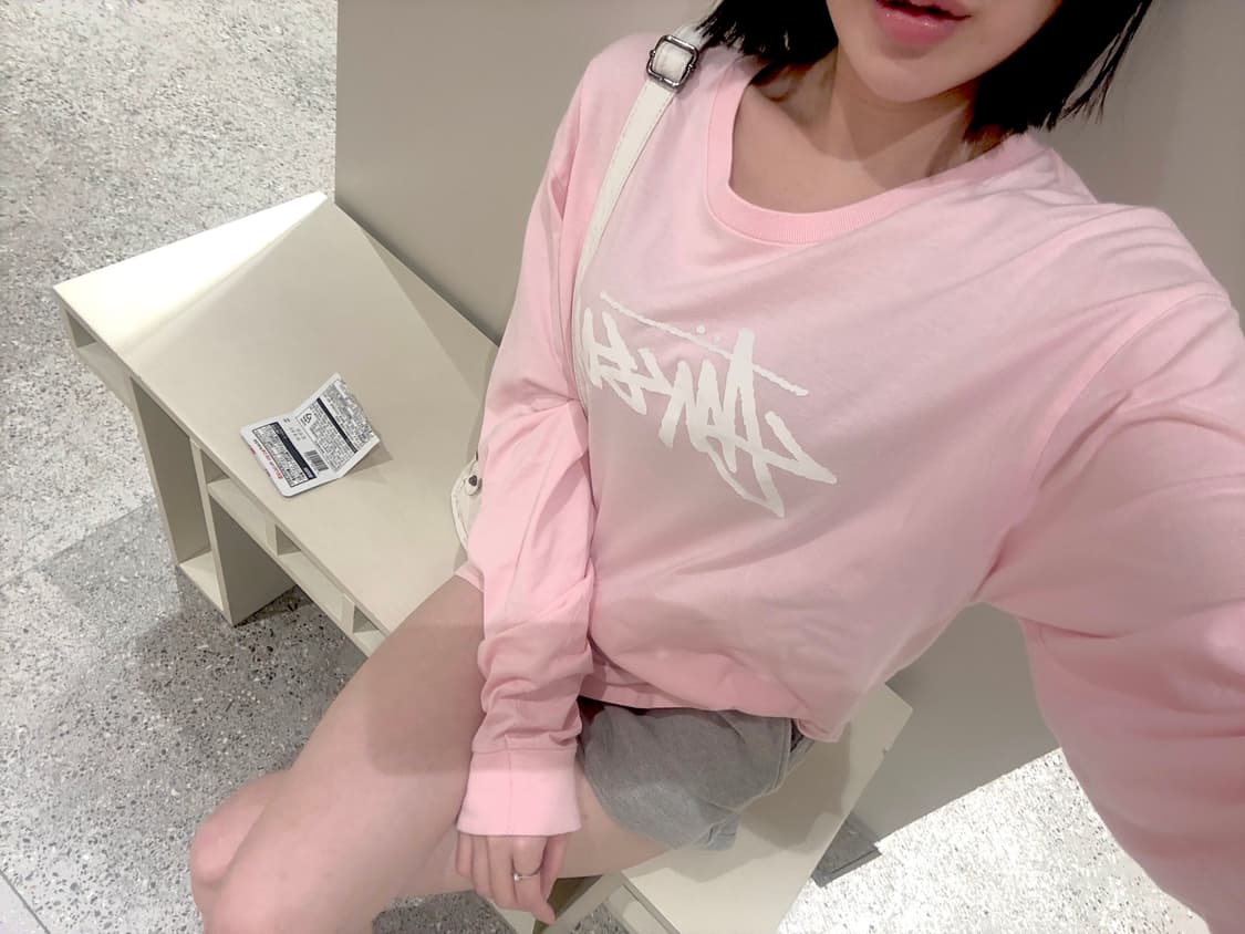 대대장 연핑크 스투시 롱슬리브 상품이미지1