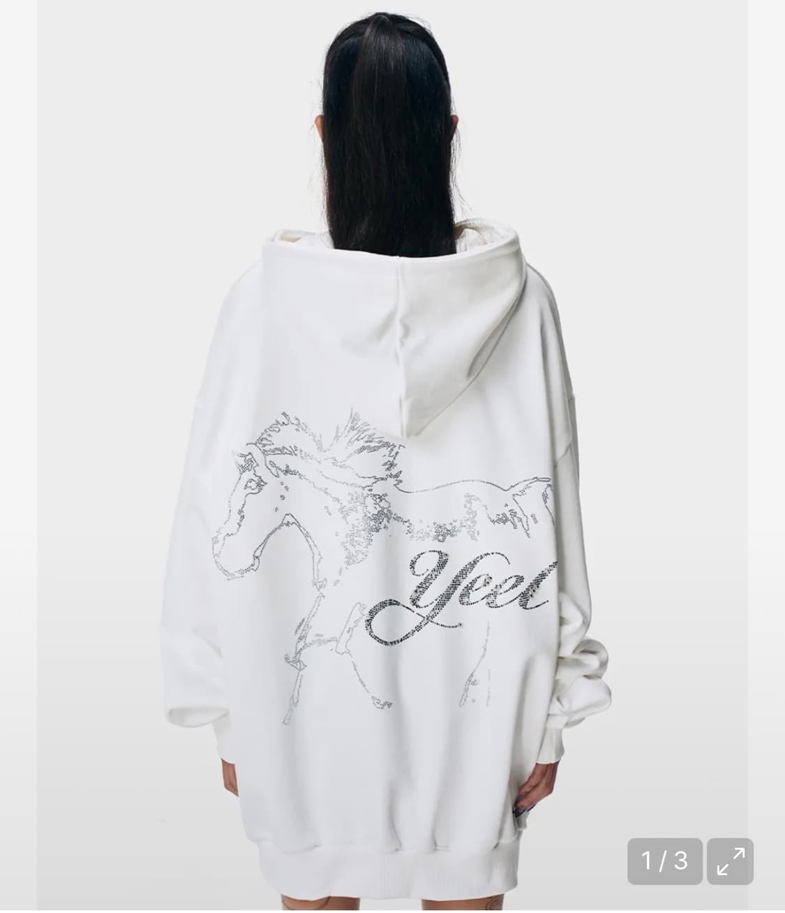 HORSE GRAPHICS CUBIC HOODIE WHITE  상품이미지1