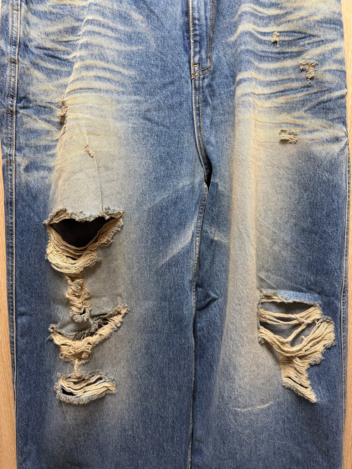 애모스탠스클럽 Destroyed baggy wide leg jeans 상품이미지2