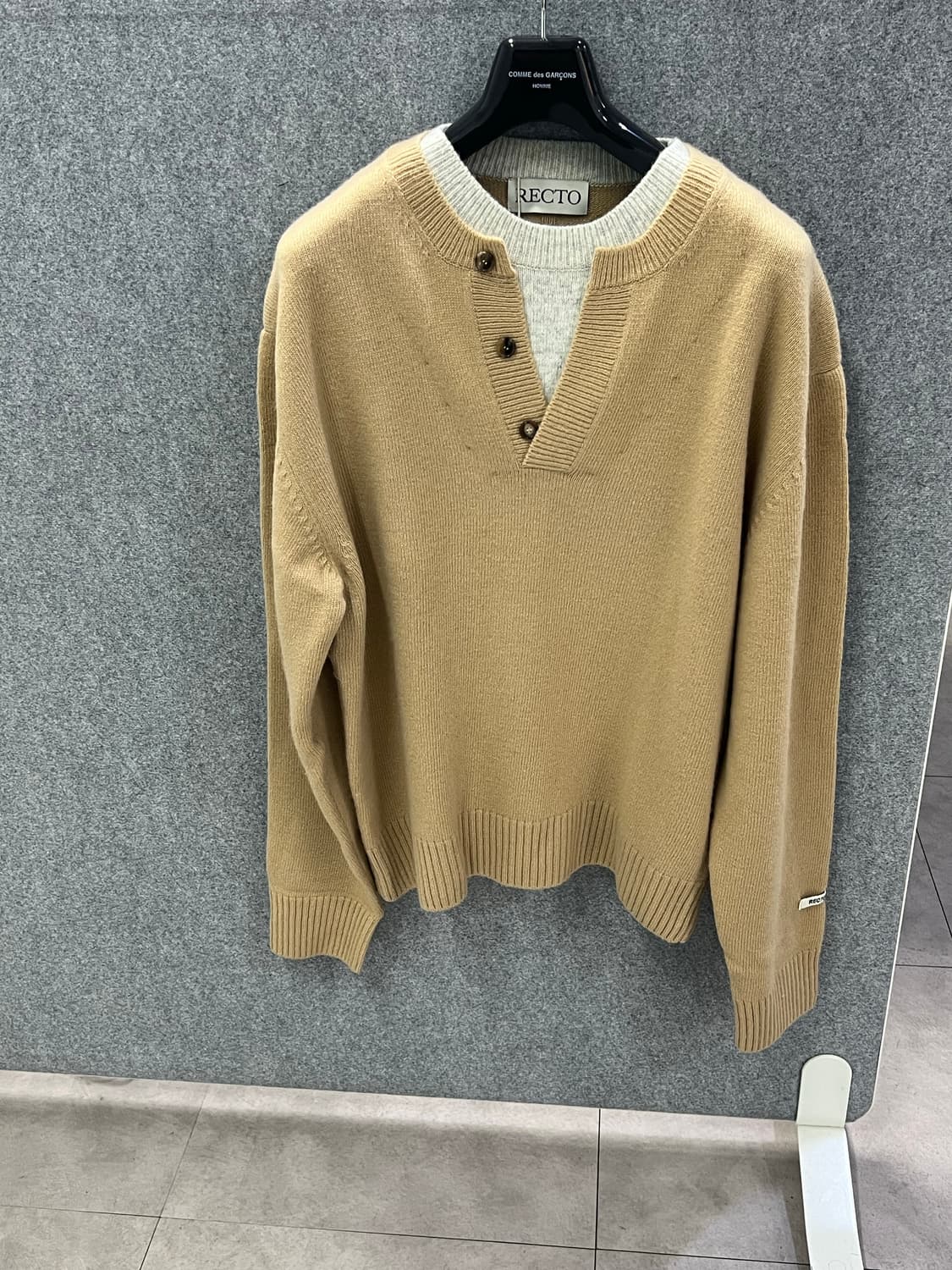 렉토 더블레이어드 니트 베이지 L사이즈 상품이미지1