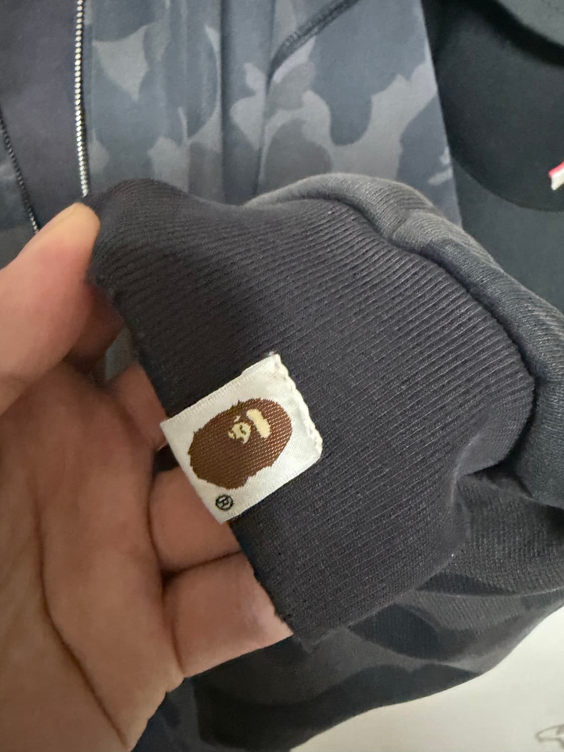베이프 흑계 헤비웨이트 후드 집업 XL 상품이미지3