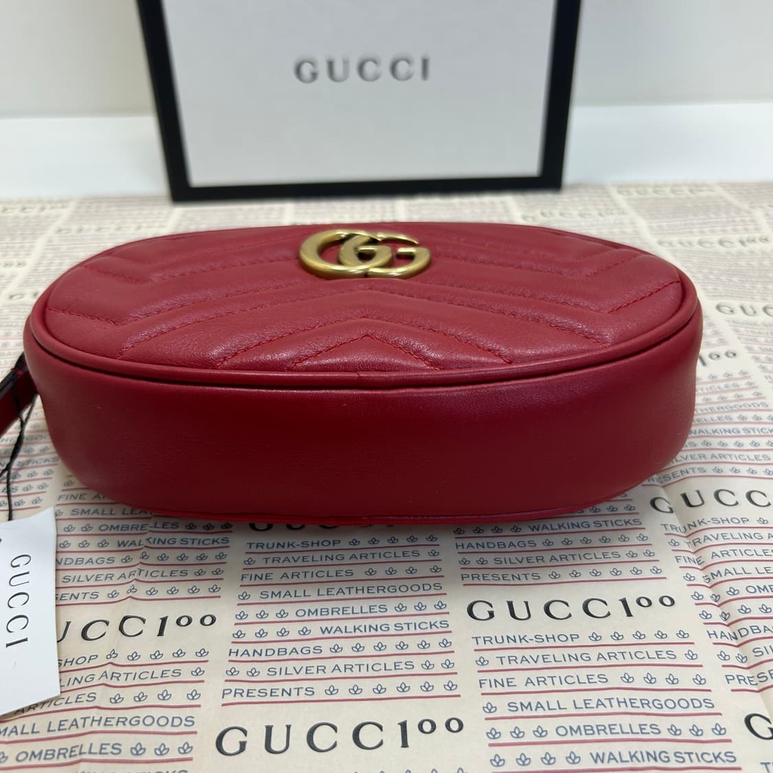 (새상품)구찌 마몽 마틀라세 벨트백 레드 상품이미지6