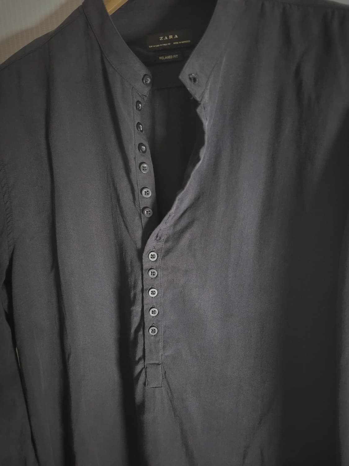 자라 아티저널 헨리넥 롱셔츠 상품이미지1