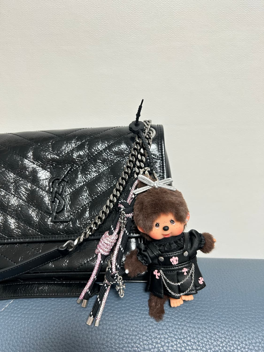 (5)정품몬치치🖤💖 커스텀 키링 블랙 +핑크로맨틱 체인룩 ✨ 상품이미지7