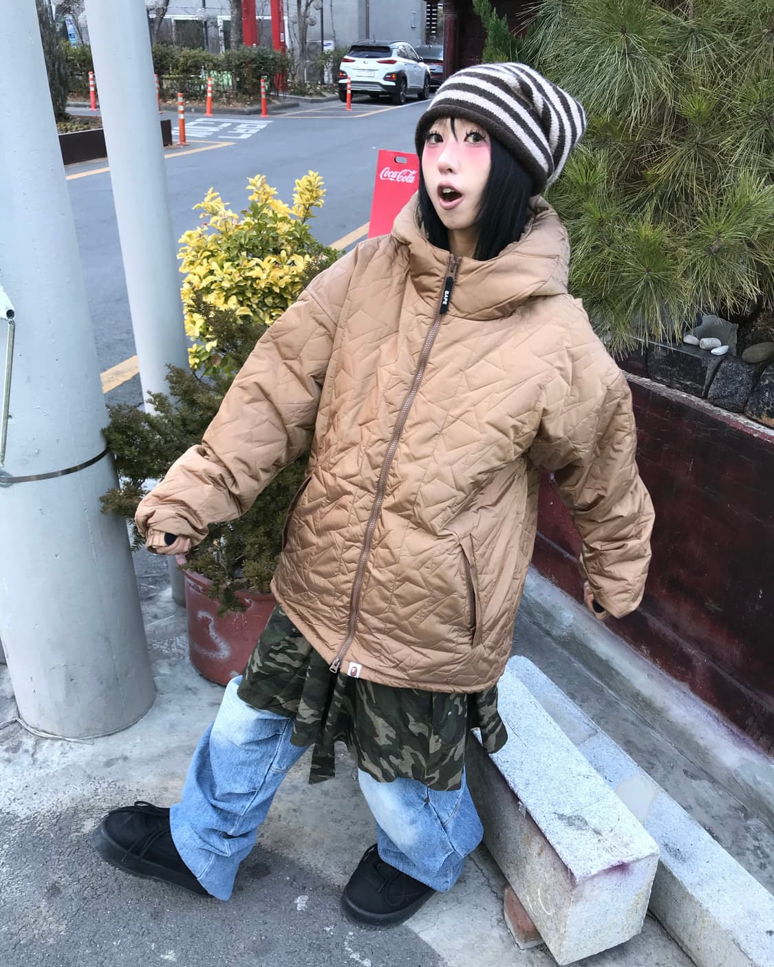 Bape Brown Full Star Pattern Padded Tw 상품이미지6