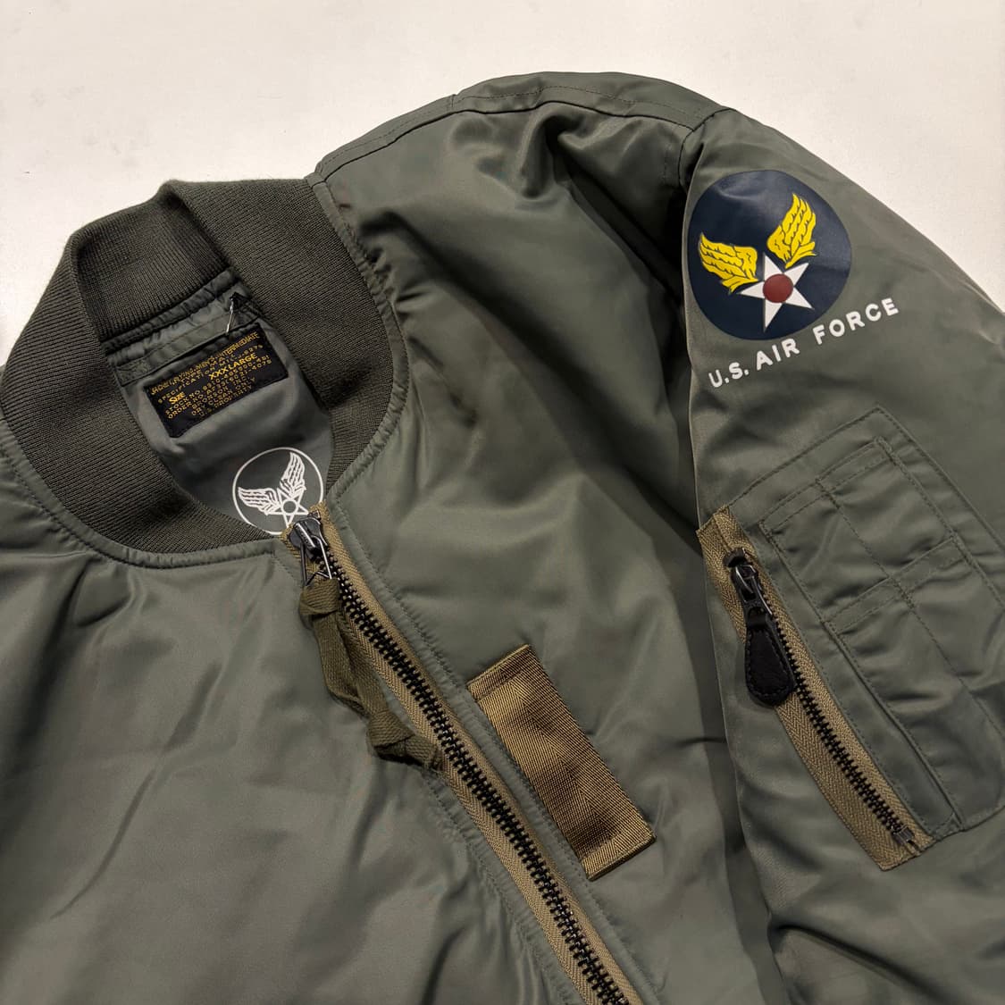 [3XL] 브론슨 USAF MA-1 항공 점퍼 카키 그린 C788 상품이미지3