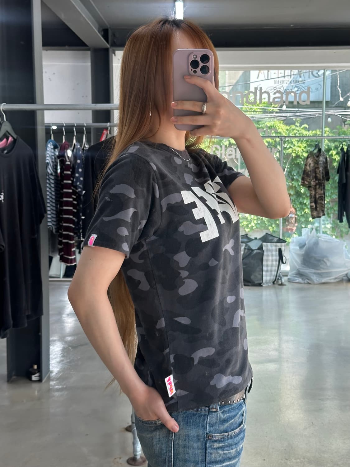 베이프 APEE 리버시블 카모 반팔티 흑계 상품이미지4