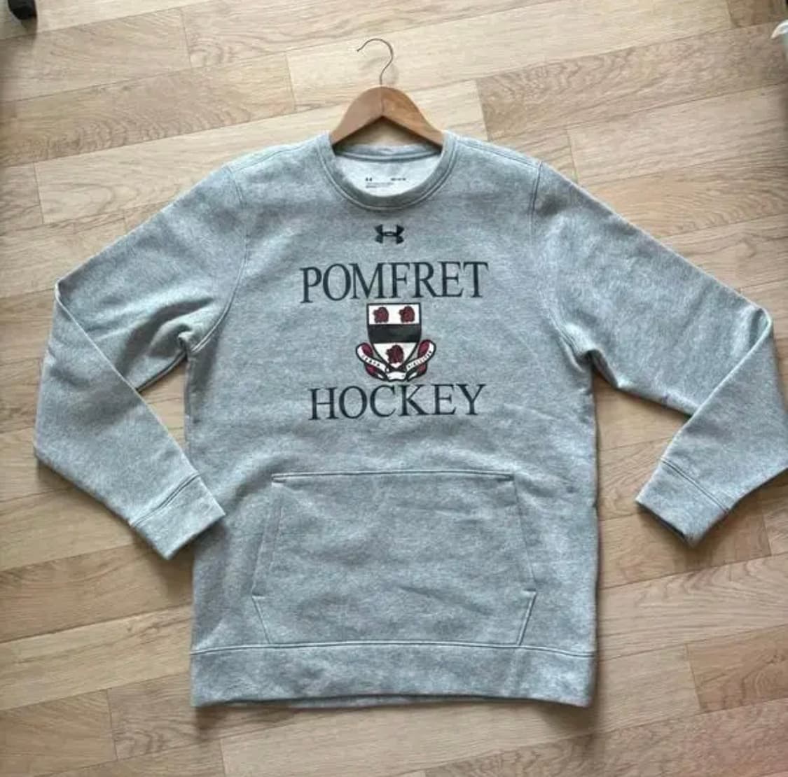 언더아머 M 100 맨투맨 기모 FW 티셔츠 그레이 포켓 상품이미지3