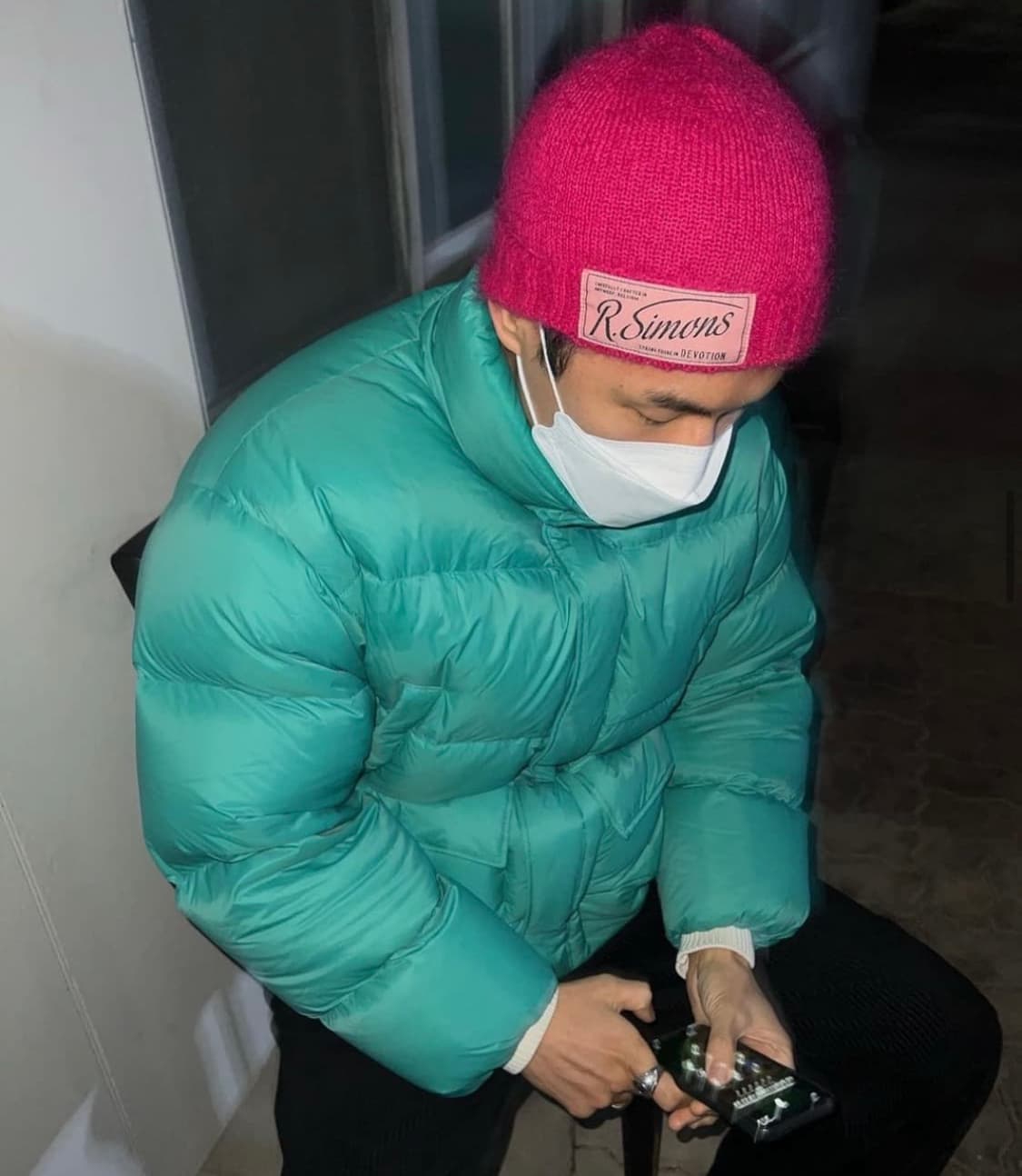 Raf Simons beanie 라프시몬스 모헤어 핑크 비니 상품이미지2