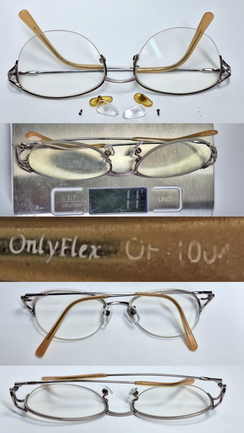 90s 일본 빈티지 ONLYFLEX OF-1004 반무테 안경테 초경량  상품이미지6