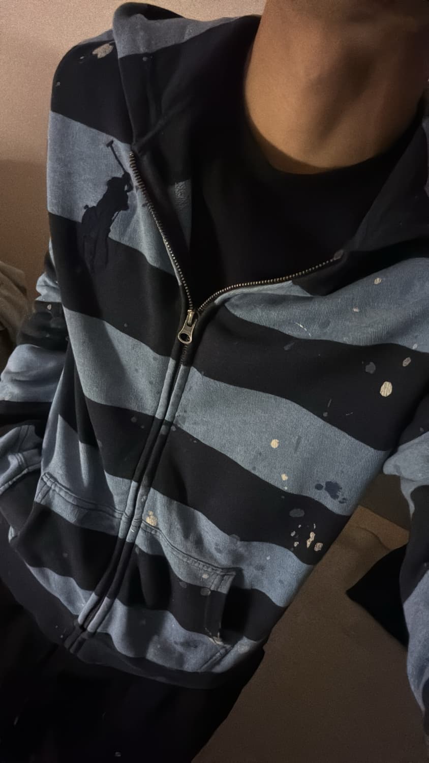 폴로 빅포니 스트라이프 페인트 포인트 후드직업 상품이미지1