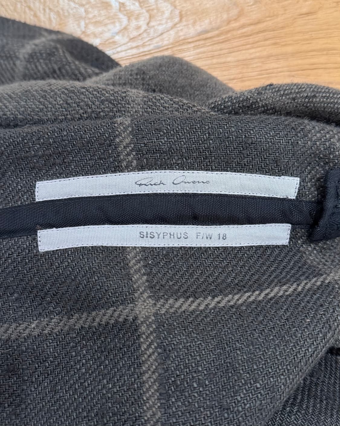 릭오웬스 카키브라운 fw18 체크 미디 원피스 상품이미지7