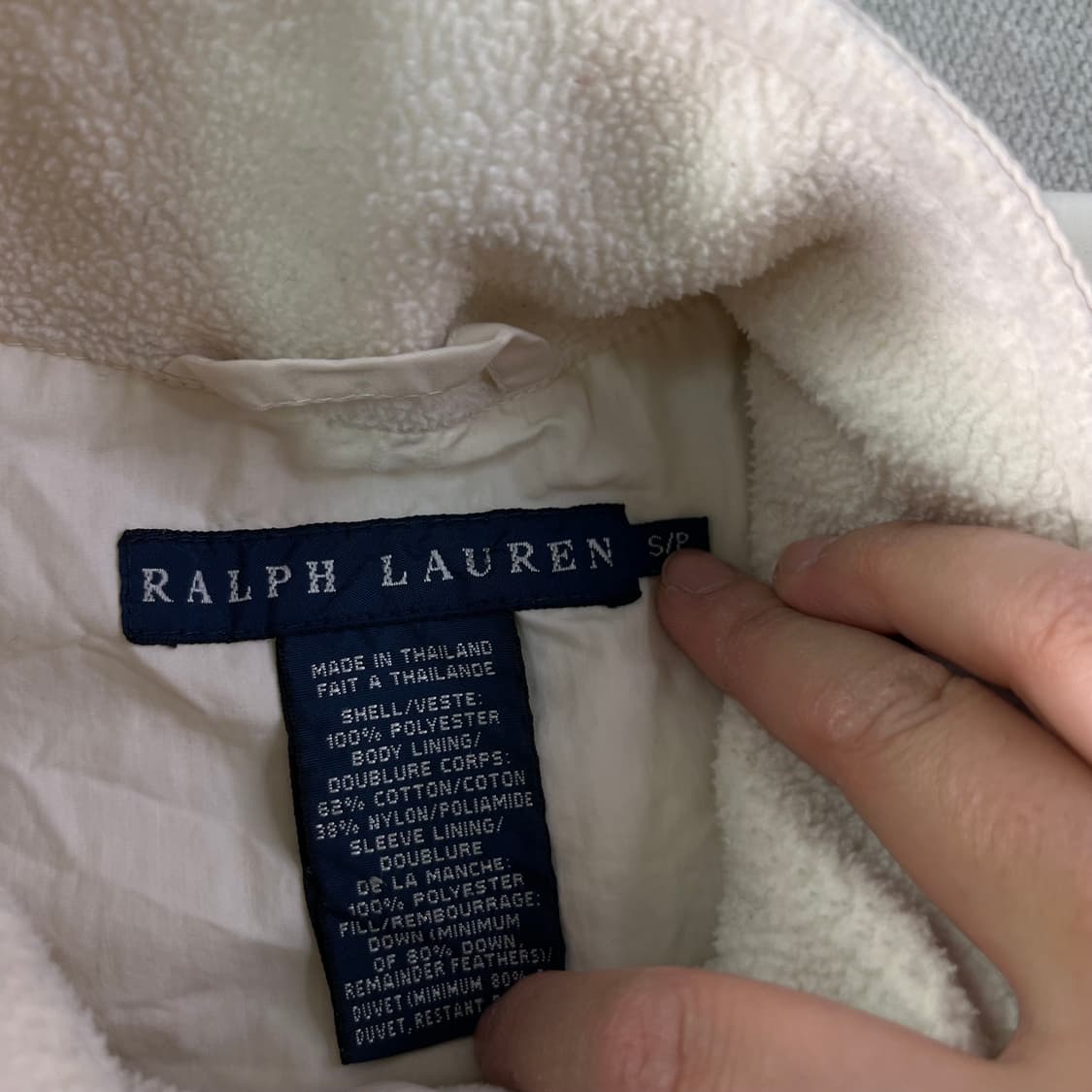 W 95 폴로 랄프로렌 투포켓 여성 화이트 패딩 상품이미지3