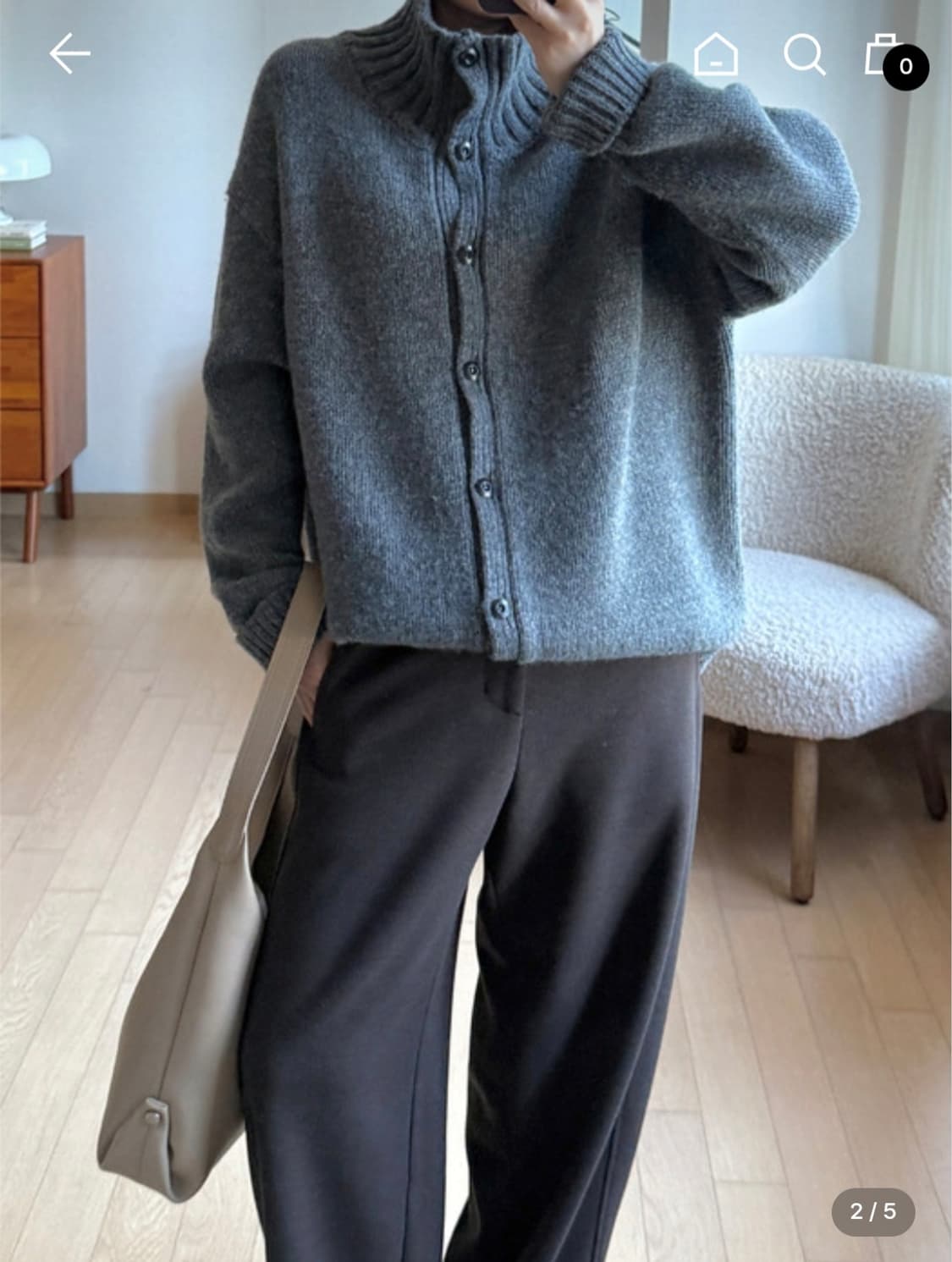 시야쥬 하이넥 니트 가디건 상품이미지8