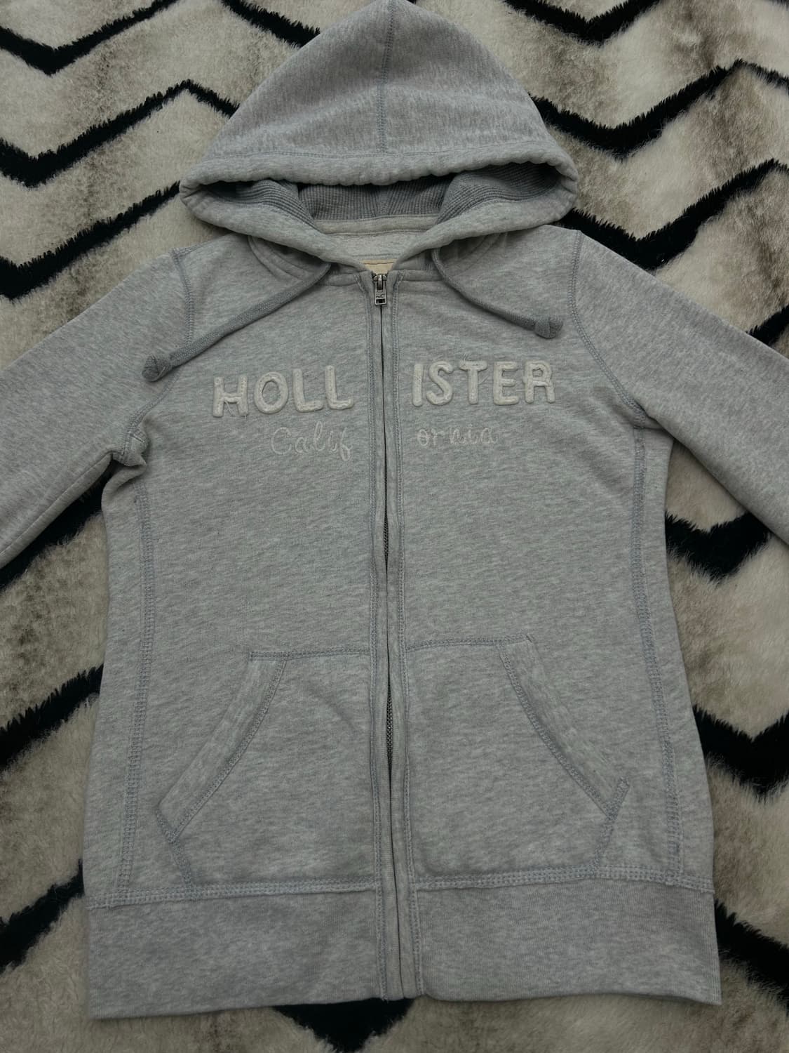 [S]홀리스터 스펠아웃 후드집업/옅은그레이/기모 상품이미지3
