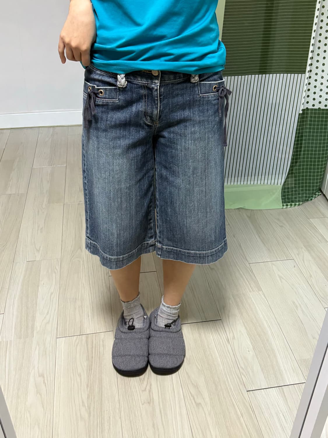 빈티지 워싱 7부 데님 팬츠 상품이미지9