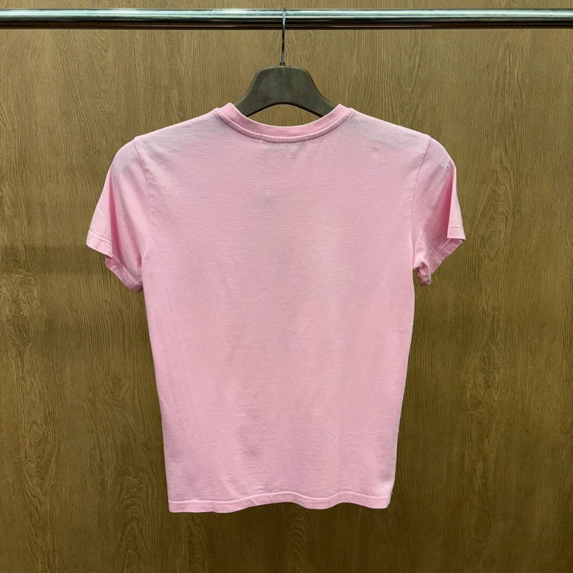 MSGM 라운드넥 반팔 티셔츠 로고 프린팅 디테일 기본핏 핑크 상품이미지3
