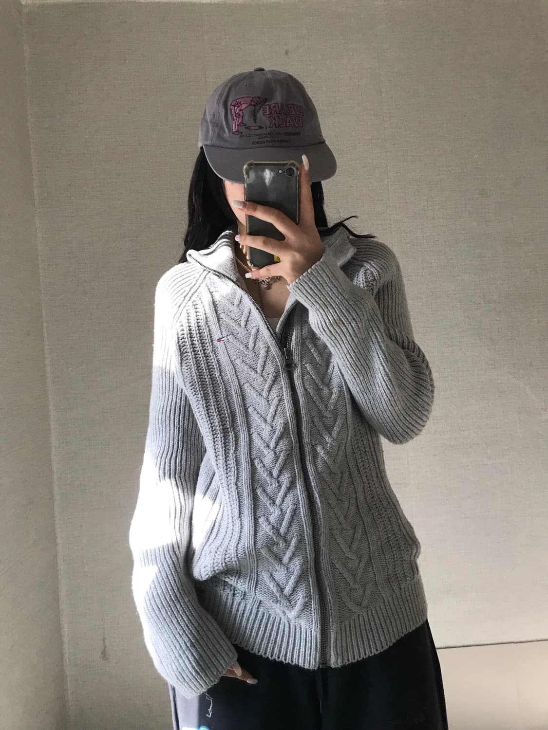 타미힐피거 오트밀 니트집업 상품이미지3