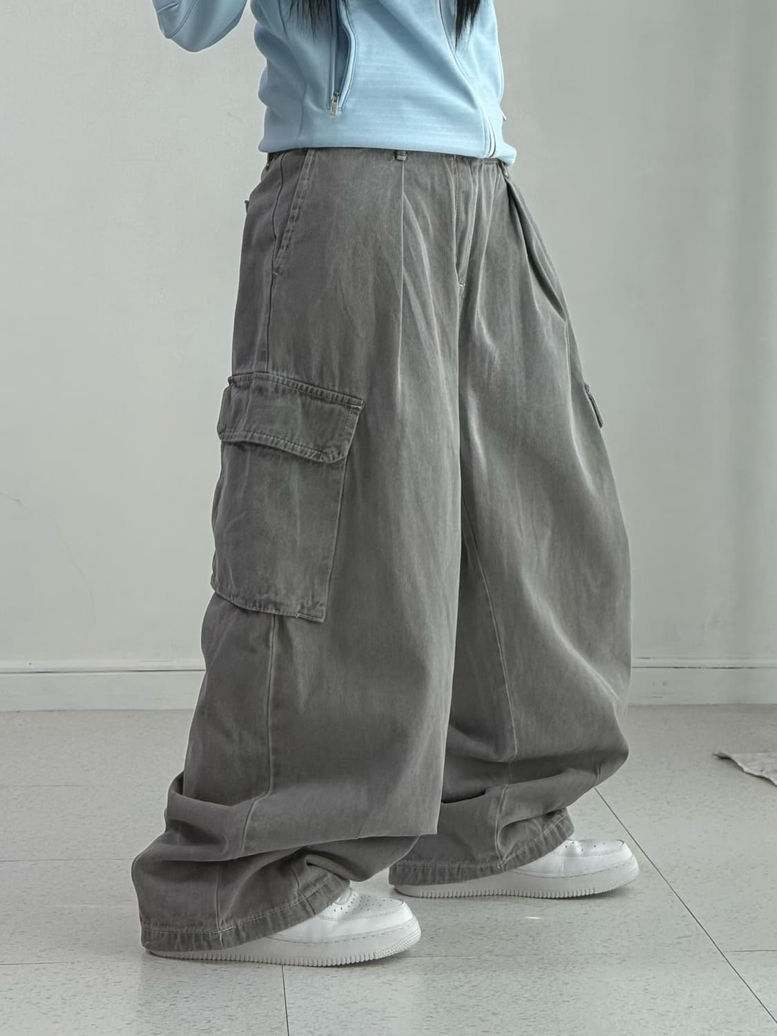 빈티지 뮤트 그레이 카고팬츠 상품이미지2