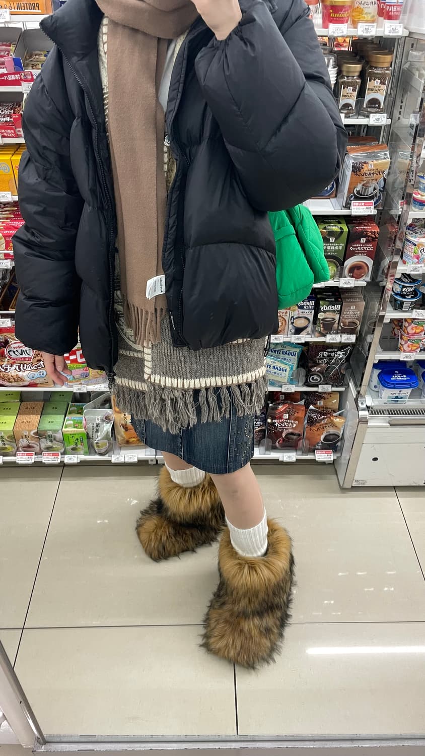 스터드 데님 미디 스커트 상품이미지4