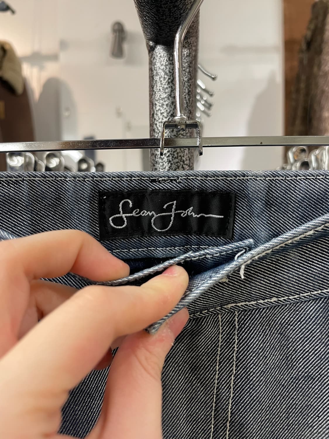 90-00s Sean john 션존 실버데님 카펜터 팬츠 상품이미지9