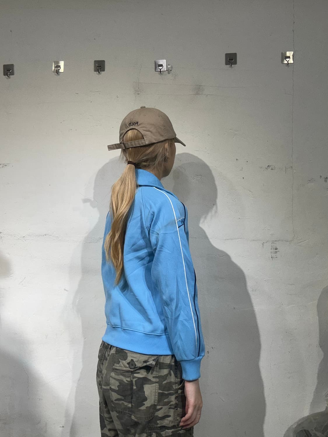 푸마 스카이 블루 로고 사이드 라인 트랙탑 져지 상품이미지3