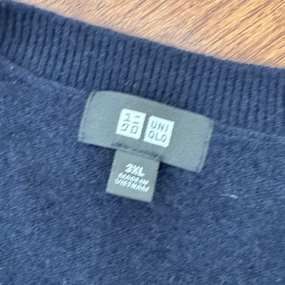 3XL(110) 유니클로 네이비 캐시미어 라운드 니트  상품이미지4
