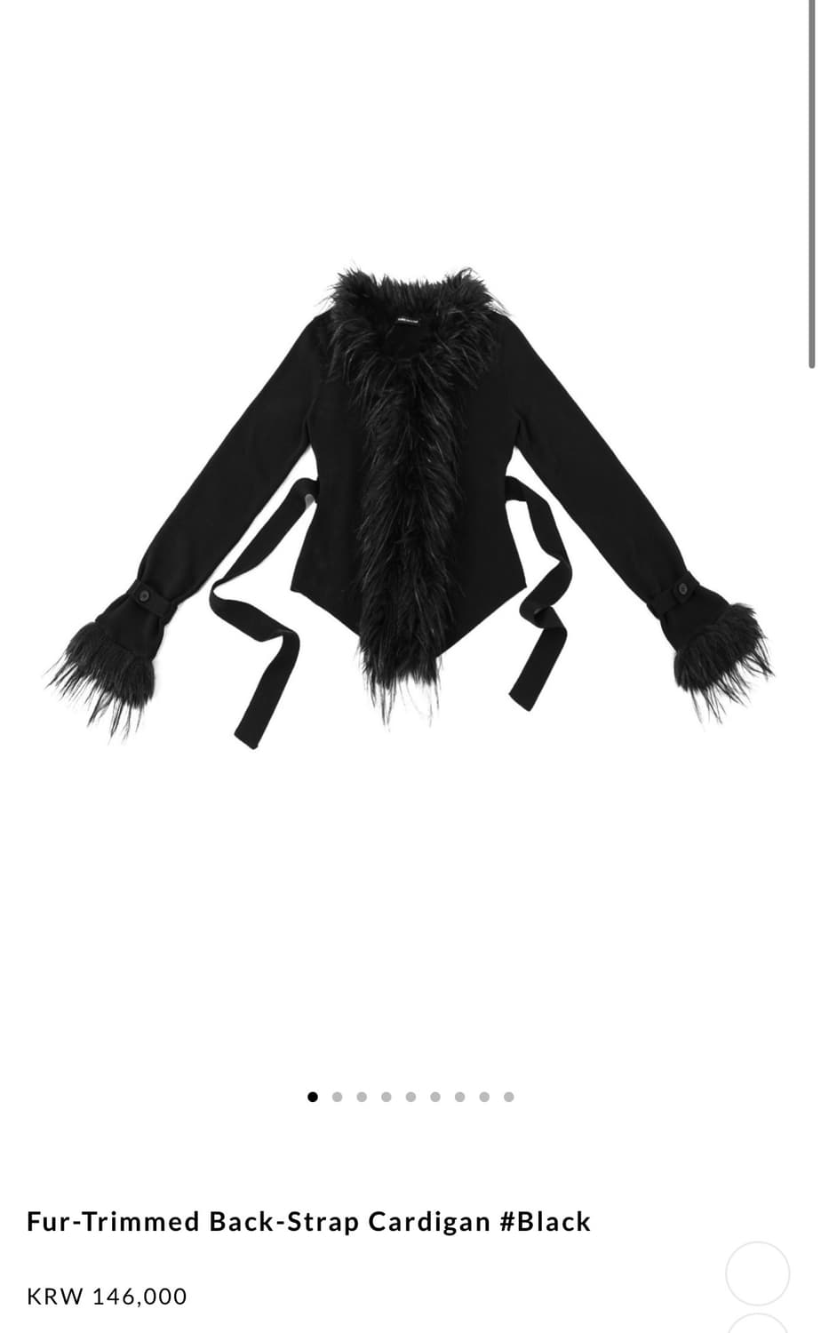 달링유어배드 fur-trimmed back strap cardigan 상품이미지1