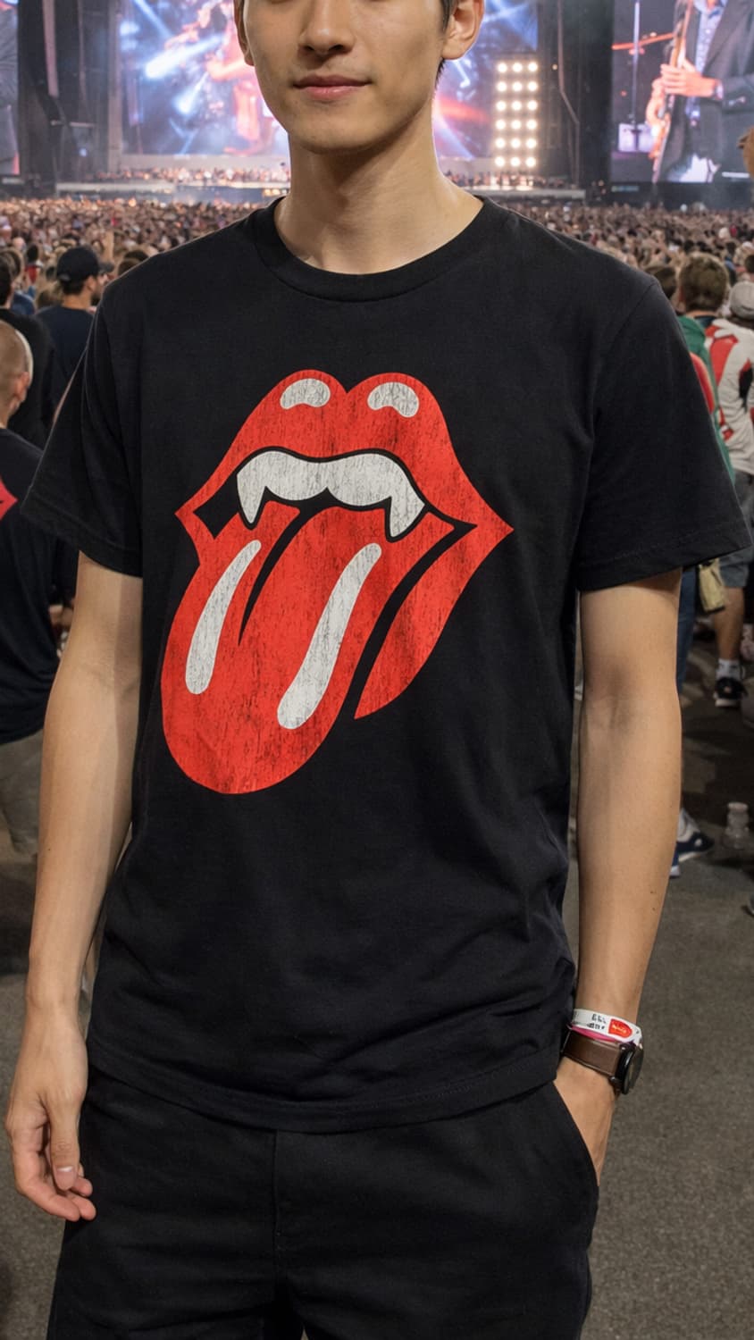 [95] 롤링스톤즈 뱀파이어 텅 로고 백프린트 밴드 반팔 티셔츠 상품이미지2