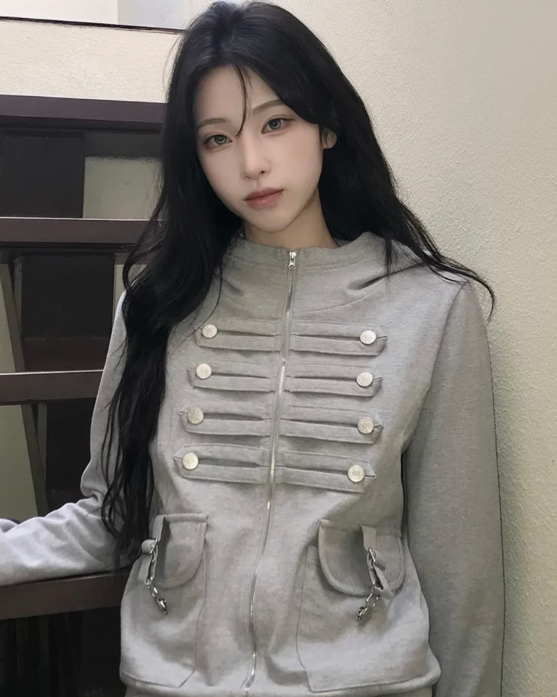 러브이즈트루 EL PIRATE HOOD ZIP UP(GRAY) 상품이미지1