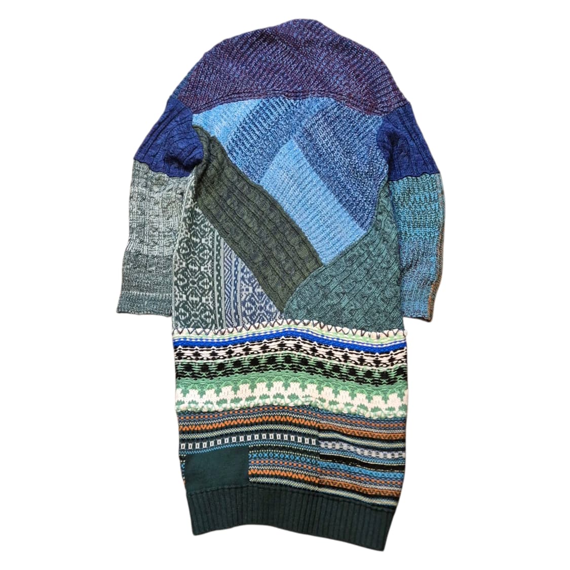 여성-FREE 패치워크 롱 니트가디건  상품이미지2