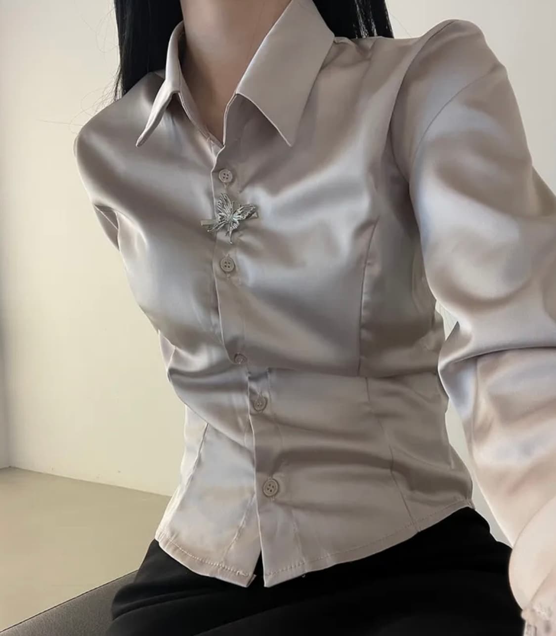 새틴 블라우스 셔츠 상품이미지2