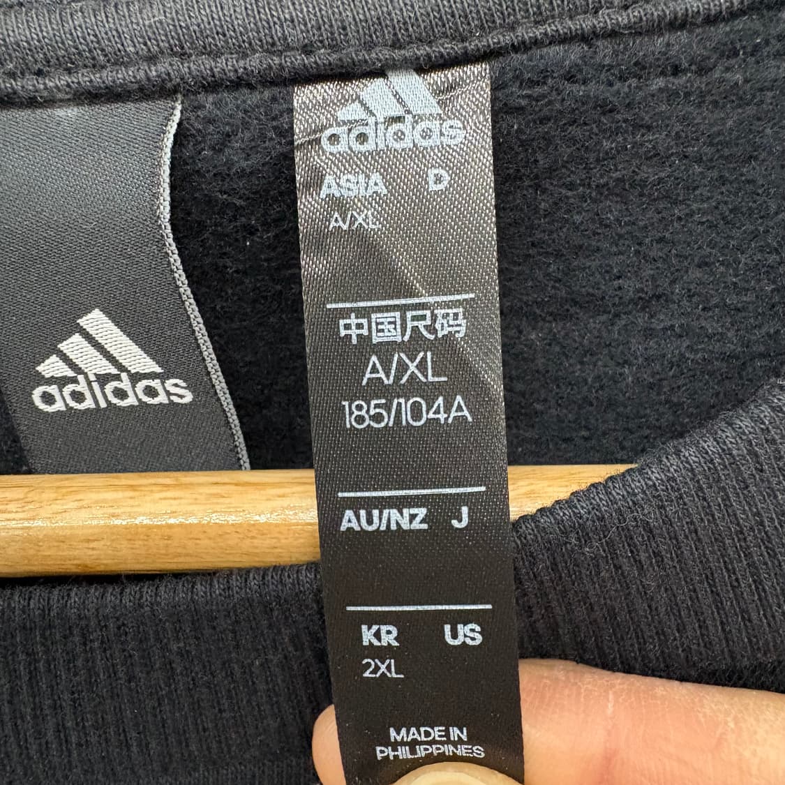 아디다스 블랙 기모 맨투맨 티셔츠 남XL 상품이미지4