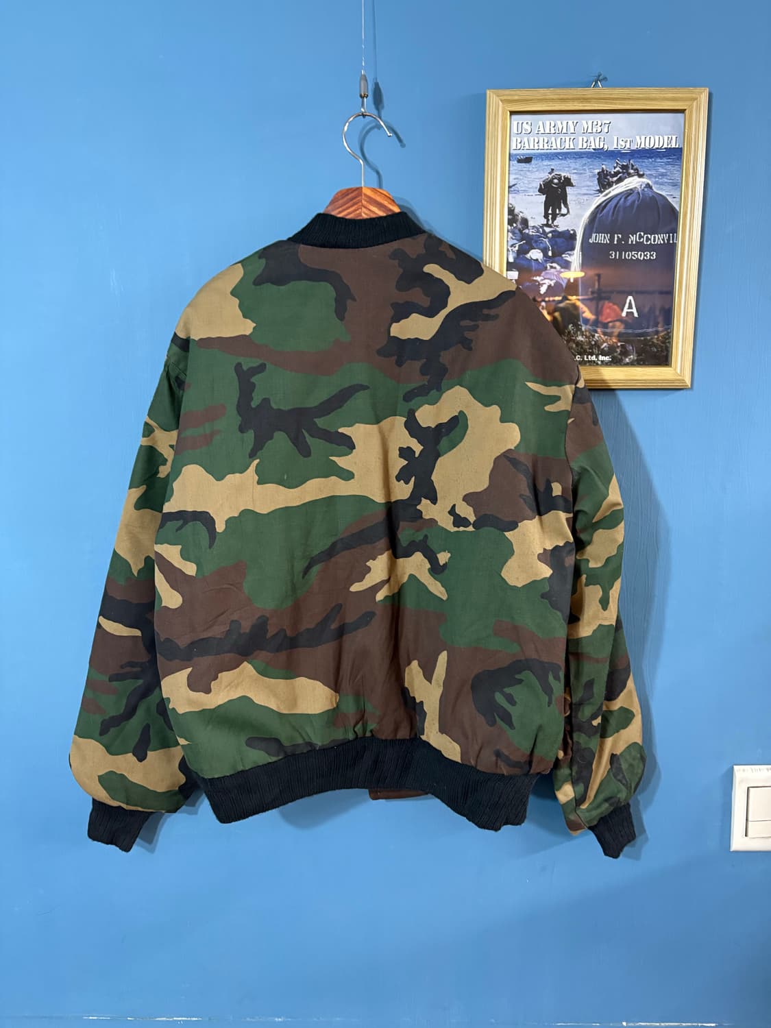 80‘s vtg Woodland Camo Flight Jacket. 상품이미지10
