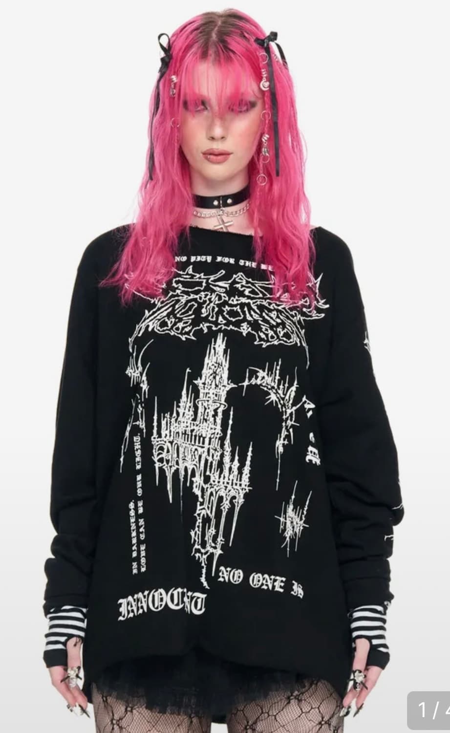 스키즘 인듀싱 EMO OFF SHOULDER LS TEE 상품이미지1