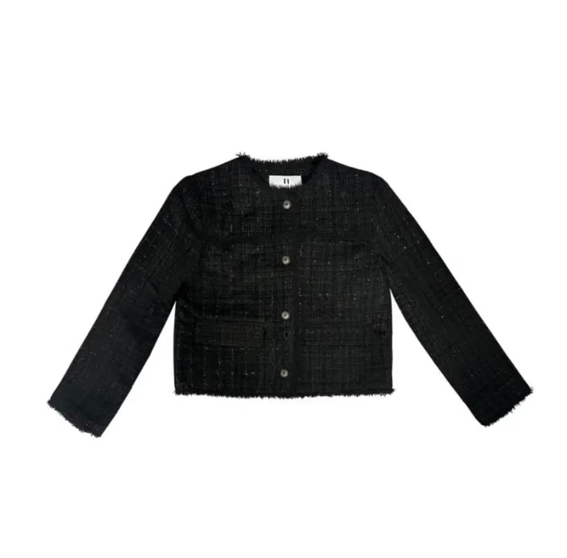 뉴얼린 제니 엠블럼 트위드 자켓 블랙 상품이미지3
