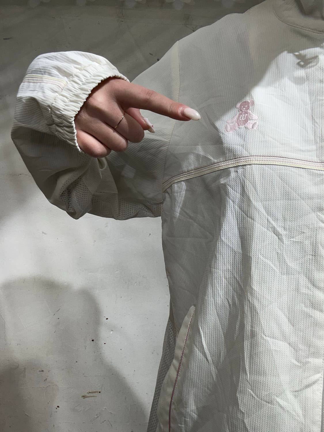 일본 빈티지 윌리엄 화이트 오버핏 트랙탑 져지 M 상품이미지4